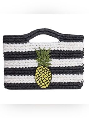 Talbots Crochet Striped Clutch 10”x 13”